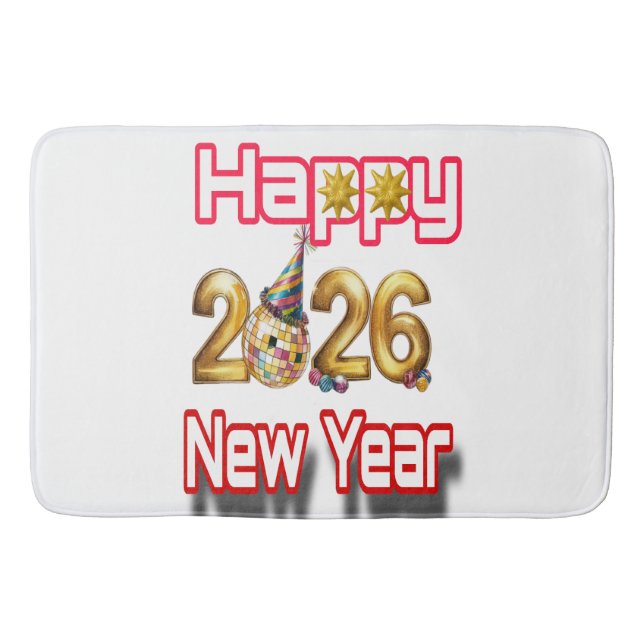 Alfombrilla De Baño Feliz año nuevo  (Anverso)