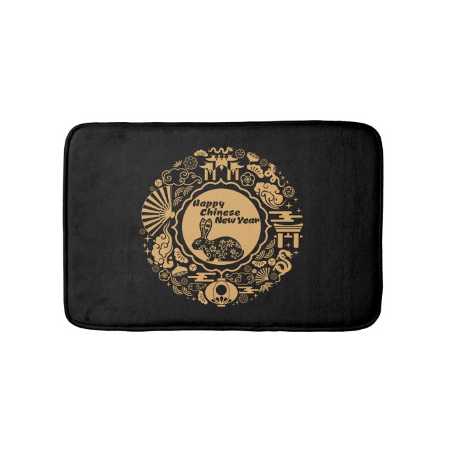 Alfombrilla De Baño Feliz Año Nuevo Chino del Conejo (Anverso)