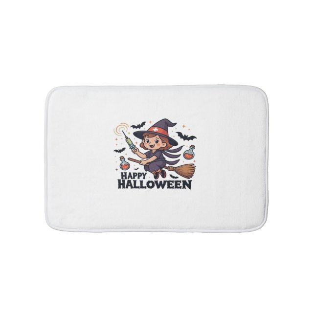Alfombrilla De Baño Feliz Camisa de Enfermeras de Halloween - Cuidada  (Anverso)