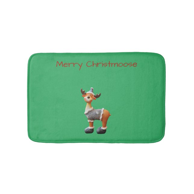 Alfombrilla De Baño Feliz Christmoose con sombrero   (Anverso)