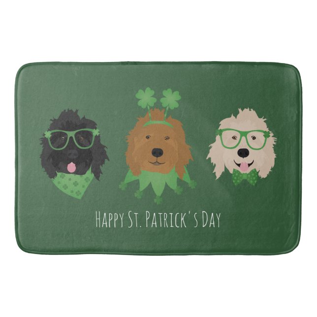 Alfombrilla De Baño Feliz Día de San Patricio para los perros Goldendo (Anverso)