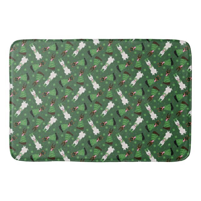 Alfombrilla De Baño Feliz Día de San Patrón Perros Dobermann (Anverso)