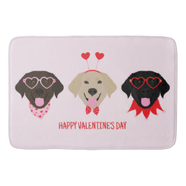 Alfombrilla De Baño Feliz Día de San Valentín Labrador recuperar perro