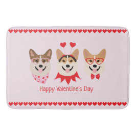 Alfombrilla De Baño Feliz Día de San Valentín Pembroke Welsh Corgi Per