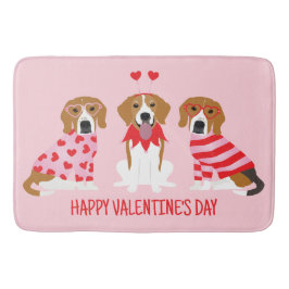 Alfombrilla De Baño Feliz Día de San Valentín Perros Beagle