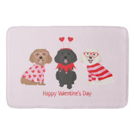Alfombrilla De Baño Feliz Día de San Valentín Perros Maltipoo