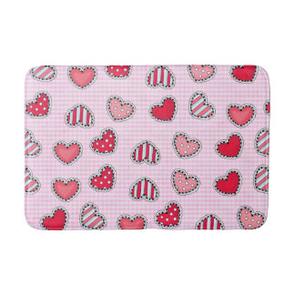 Alfombrilla De Baño Feliz día de San Valentín Recuerdo de corazón rojo