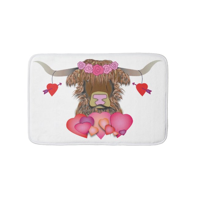 Alfombrilla De Baño Feliz Día de San Valentín vaca (Anverso)