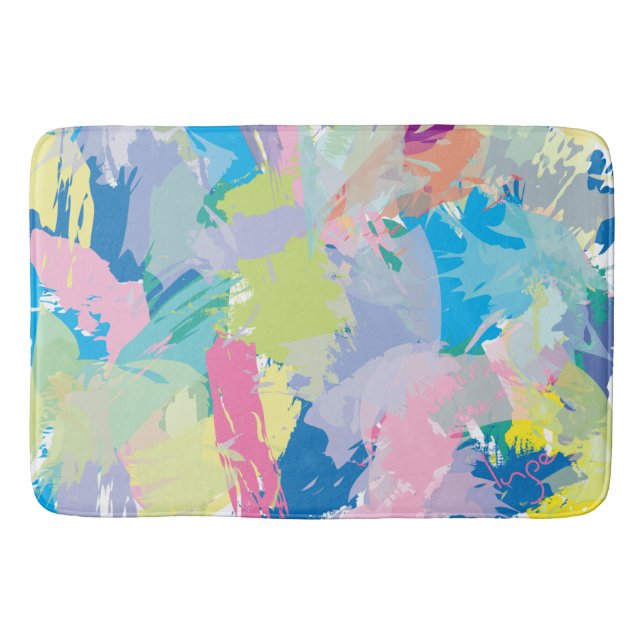 Alfombrilla De Baño Feliz día Resumen arte moderno contemporáneo (Anverso)