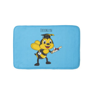 Alfombrilla De Baño Feliz graduación de abejas personalizados