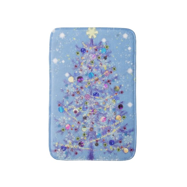 Alfombrilla De Baño Feliz Navidad - Árbol de Navidad (Frente vertical)
