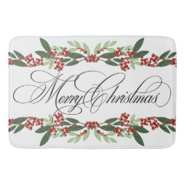 Alfombrilla De Baño Feliz Navidad Botánica