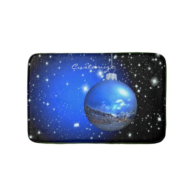 Alfombrilla De Baño Feliz Navidad celestial personalizado Thunder_Cove (Anverso)