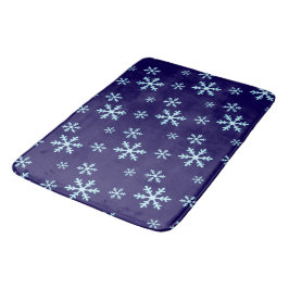 Alfombrilla De Baño Feliz Navidad Copo de Nieve Azul Navideño Invierno
