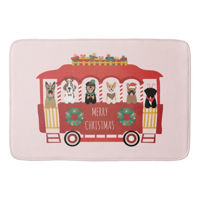 Alfombrilla De Baño Feliz Navidad en Trolly (Anverso)