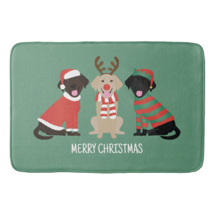 Alfombrilla De Baño Feliz Navidad Labrador Recuperar Perros
