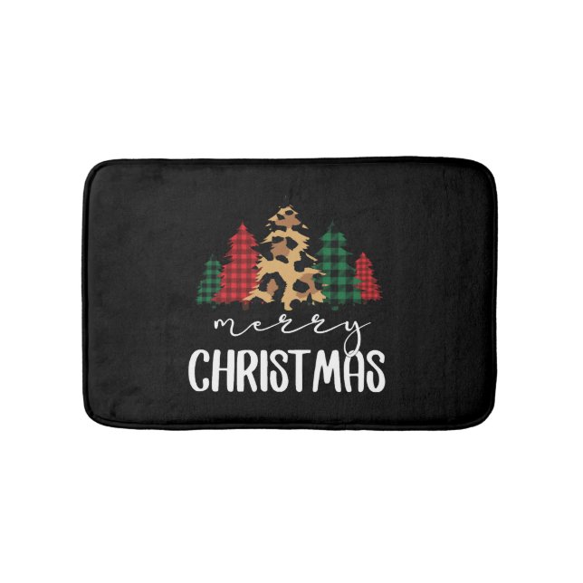 Alfombrilla De Baño Feliz Navidad navideño Svg Leopard Tree (Anverso)