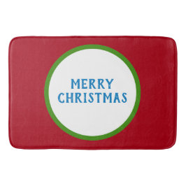 Alfombrilla De Baño Feliz Navidad Verde Rojo Azul