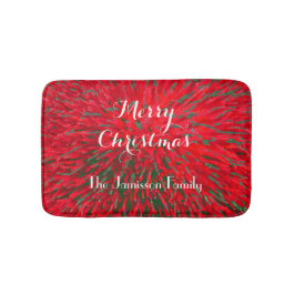 Alfombrilla De Baño Feliz Navidad Verde Rojo, nombre, placer
