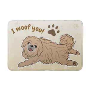 Alfombrilla De Baño Feliz Perro Pekín, amante de ti