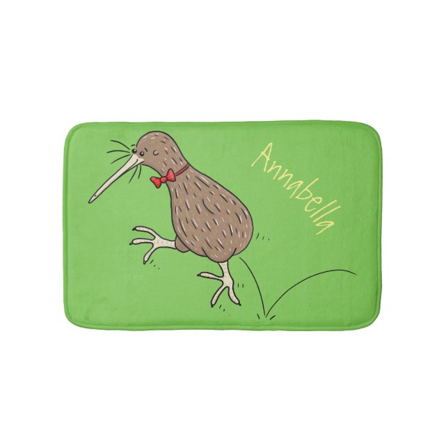 Alfombrilla De Baño Feliz salto kiwi con diseño de personalizado de co (Anverso)