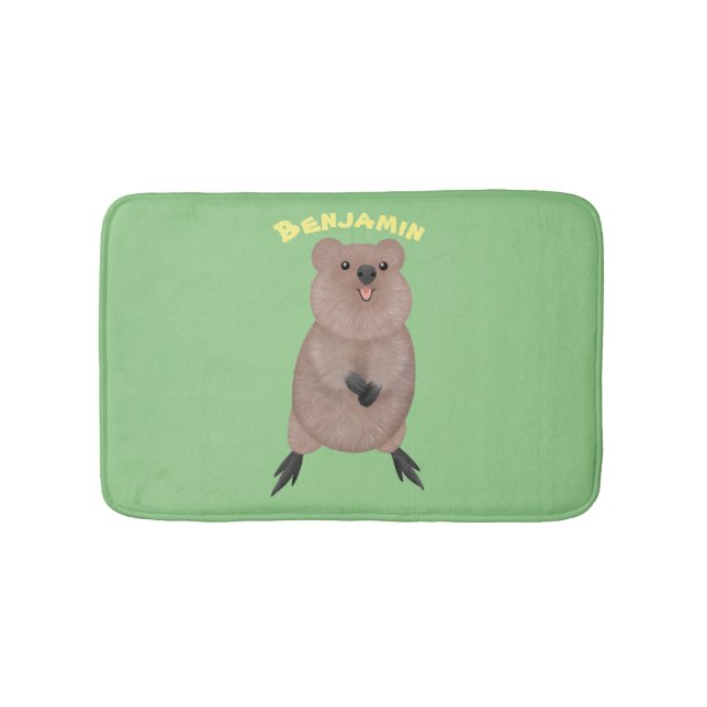 Alfombrilla De Baño Feliz y lindo diseño de personalizados de quokka (Anverso)