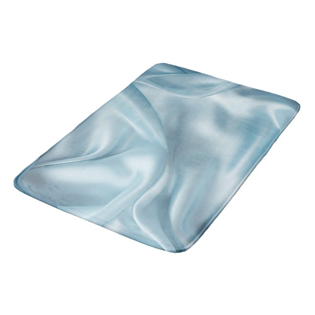 Alfombrilla De Baño Feminine Light Blue Faux Satin (Angular)