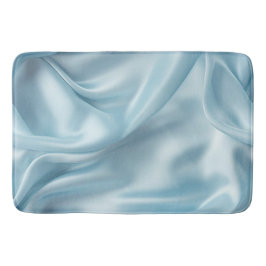Alfombrilla De Baño Feminine Light Blue Faux Satin