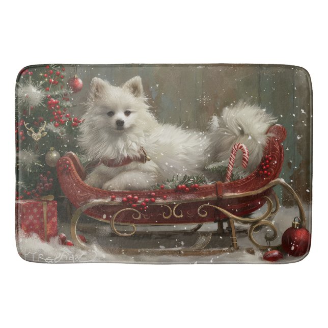 Alfombrilla De Baño Festividad de los Navidades esquimales estadounide (Anverso)