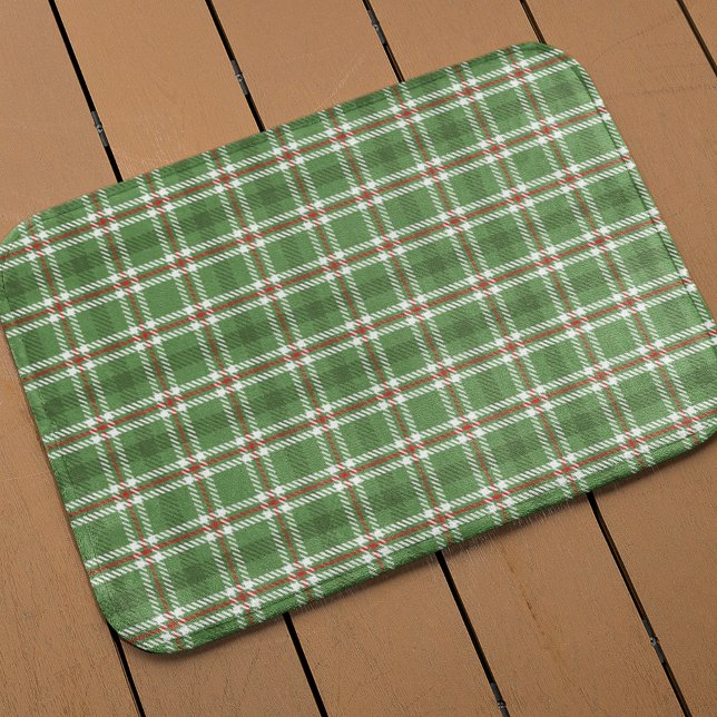Alfombrilla De Baño Festividad del patrón de trenzas rusas verdes (Green and red holiday bath mat
)