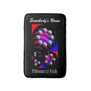 Alfombrilla De Baño Fibonacci 'Fish Black' por Kenneth Yoncich