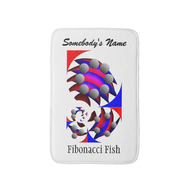 Alfombrilla De Baño Fibonacci 'Fish' por Kenneth Yoncich (Frente vertical)