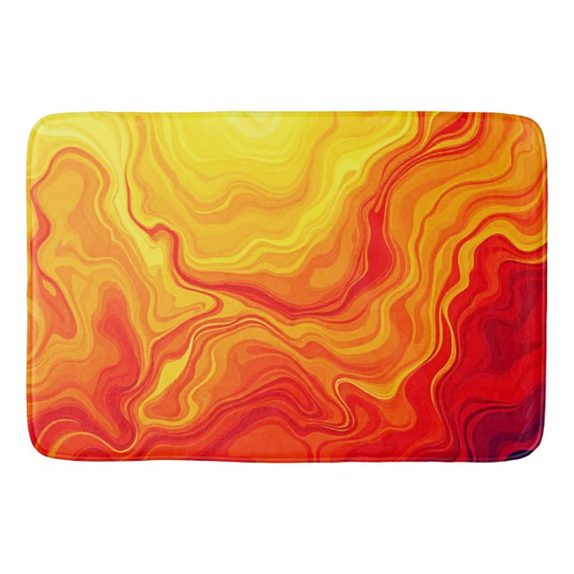 Alfombrilla De Baño Fiery Abstract Flow Art (Anverso)