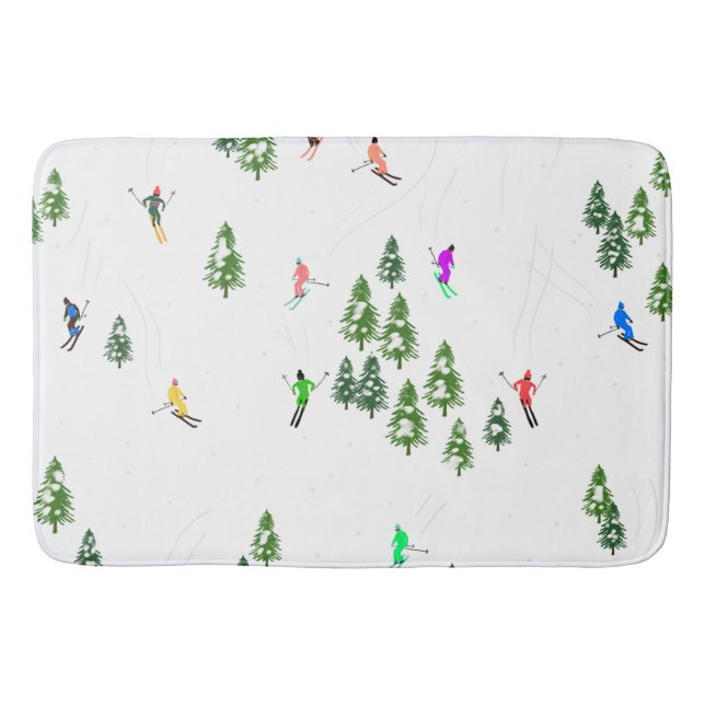 Alfombrilla De Baño Fiesta de Ilustracion de esquí alpino Freeride (Anverso)