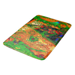 Alfombrilla De Baño Fiesta de la máscara o carnaval de pinturas, naran