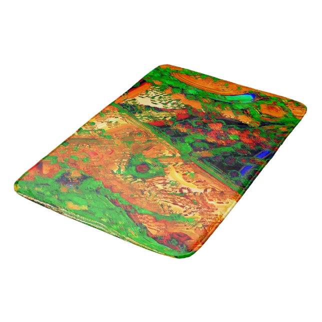 Alfombrilla De Baño Fiesta de la máscara o carnaval de pinturas, naran (Angular)