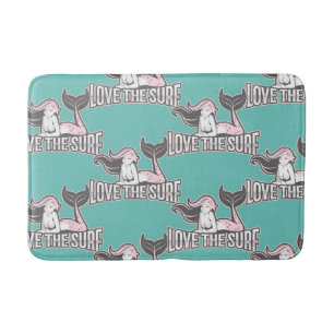 Alfombrilla De Baño fiesta de sirena azul