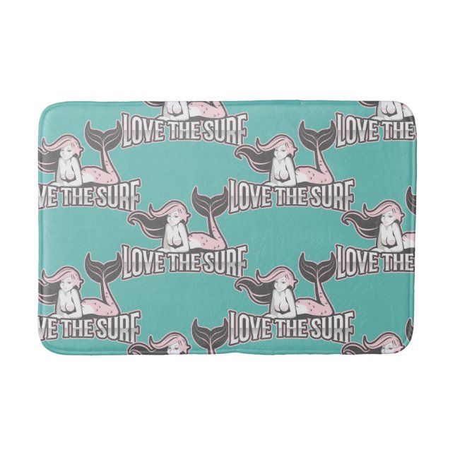 Alfombrilla De Baño fiesta de sirena azul (Anverso)