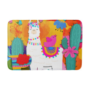 Alfombrilla De Baño Fiesta Llama Cinco De Mayo Colorido Diversión Acua