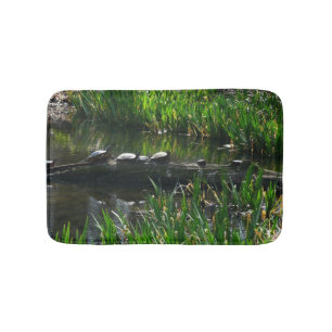 Alfombrilla De Baño Fila de la naturaleza verde de las tortugas