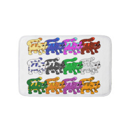 Alfombrilla De Baño Filas de patrón de gatito de gatitos de Navidad