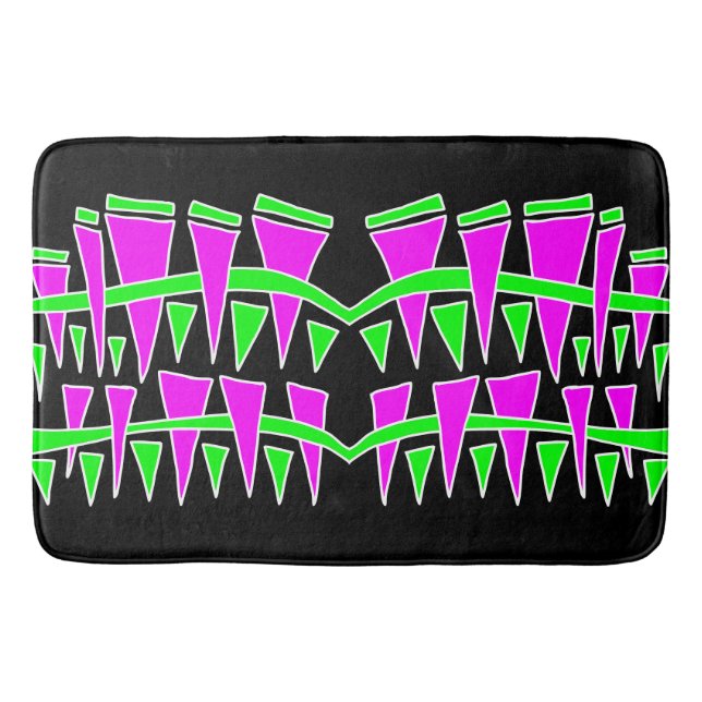 Alfombrilla De Baño Filas triangulares Dodle verde rosado44c (Anverso)