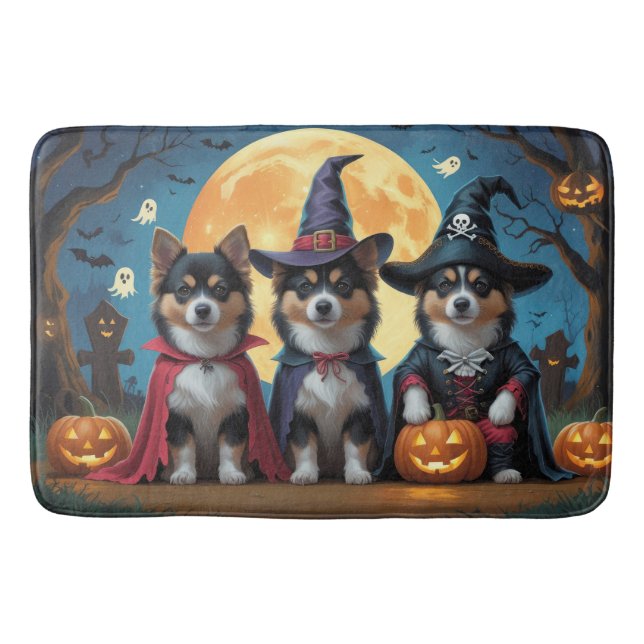 Alfombrilla De Baño Finlandés Lapphund Dogs Pumpkin Halloween Funny (Anverso)