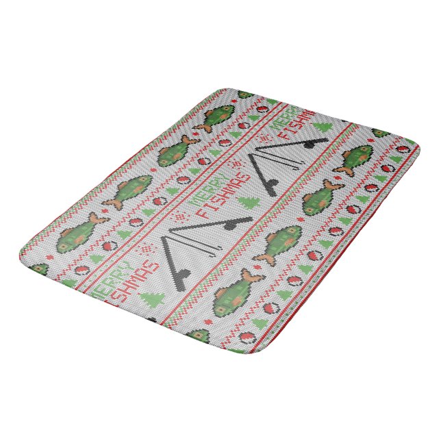 Alfombrilla De Baño Fish Ugly Navidad Sweater (Angular)