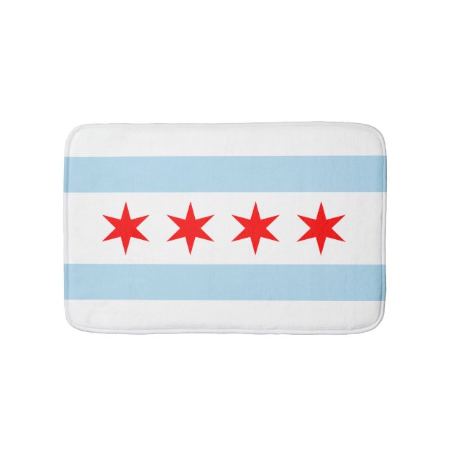 Alfombrilla De Baño Flag of Chicago, Illinois Bathroom Mat (Anverso)