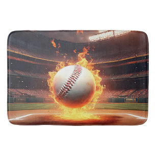 Alfombrilla De Baño Flamante Béisbol En El Estadio