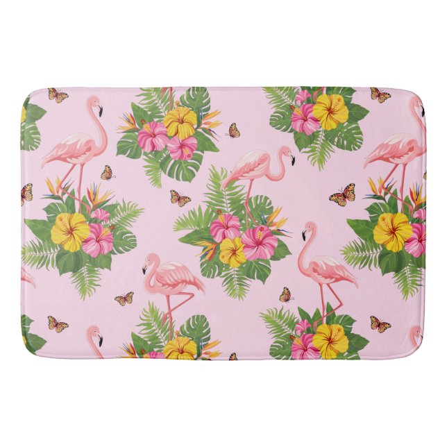 Alfombrilla De Baño Flamenco y Mariposas 1 (Anverso)