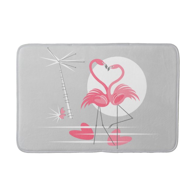 Alfombrilla De Baño Flamingo Baño de amor (Anverso)
