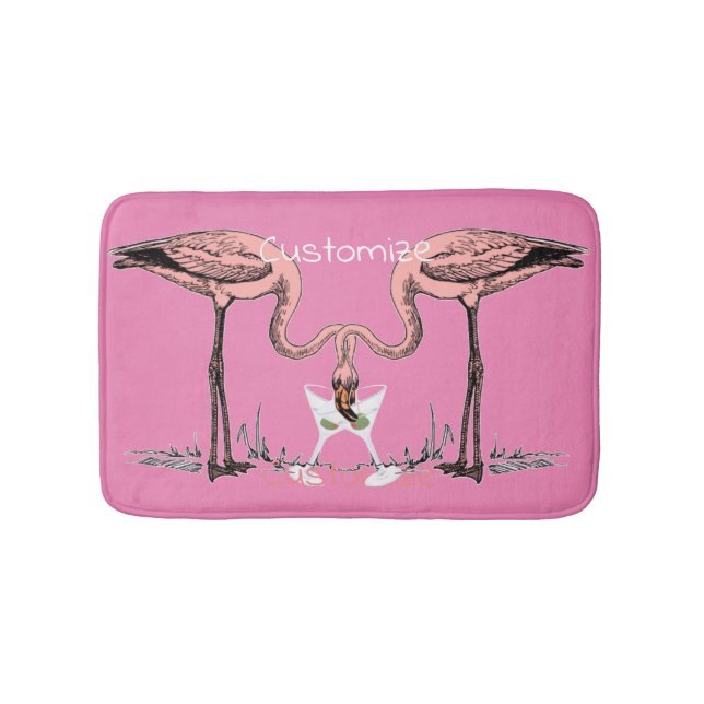 Alfombrilla De Baño Flamingo Beber Martini Thunder_Cove (Anverso)