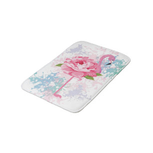 Alfombrilla De Baño Flamingo pintado a mano